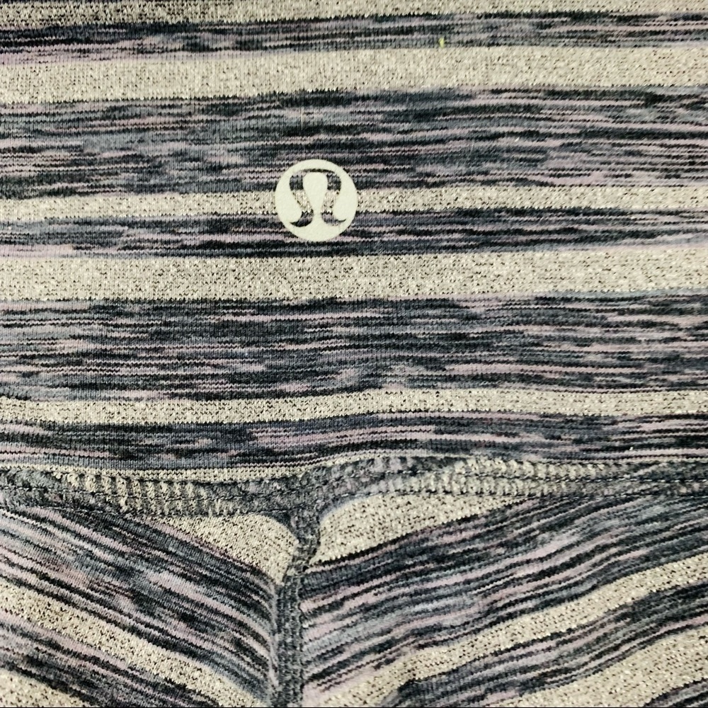 lululemon Wunder Under Gray Striped Crop - Picture 2 of 5